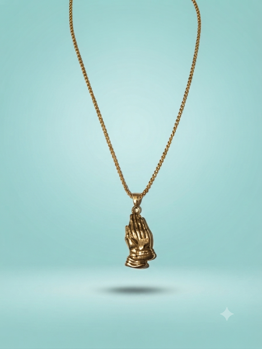 Collana Mani in Preghiera - Acciaio Ino