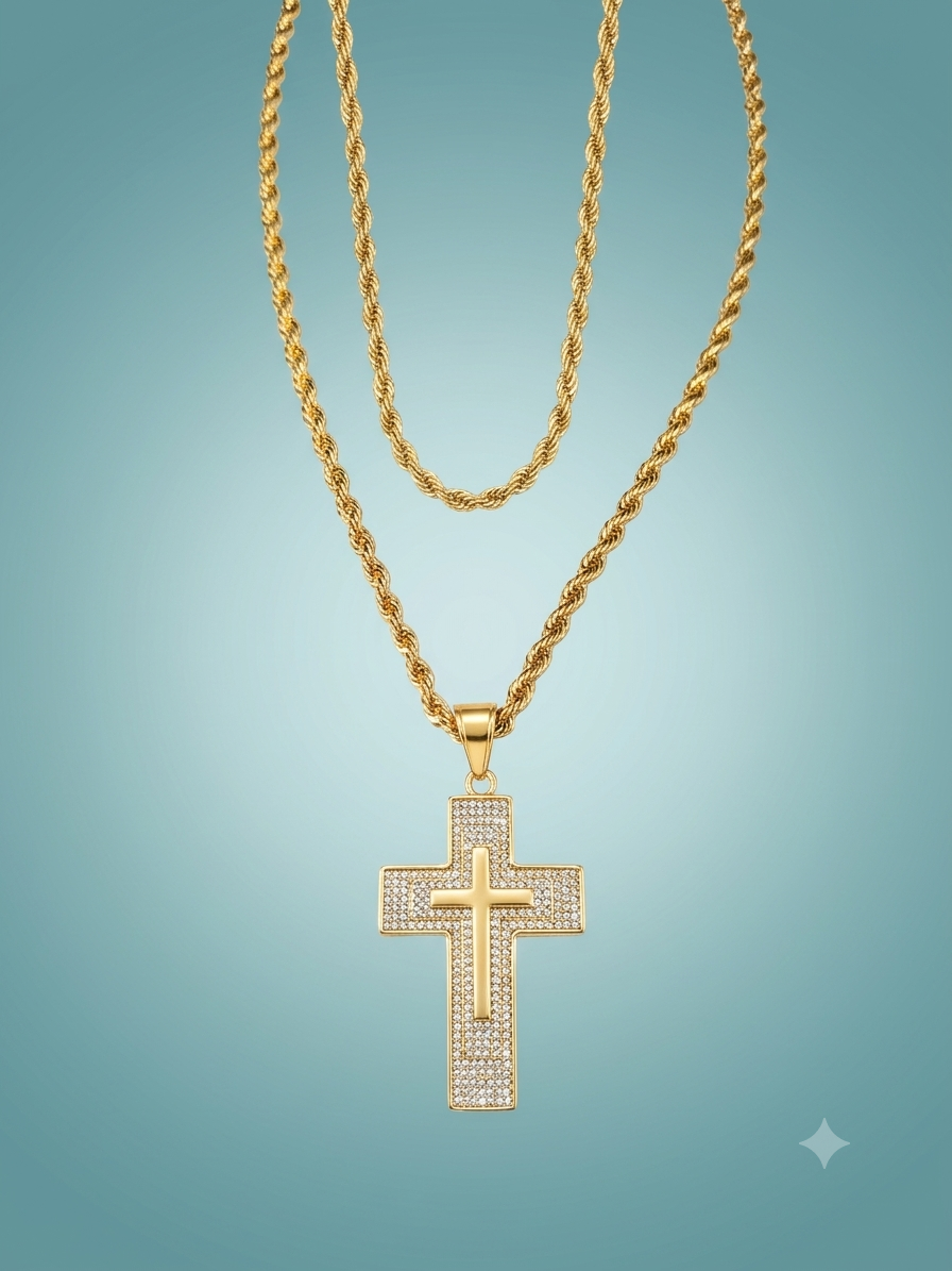 Collana con Croce Dettagliata