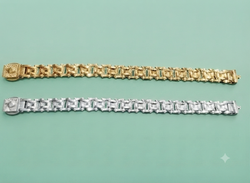 Bracciale a Catena "Industrial Grid" – Finitura Oro o Argento – Design Modulare Esclusivo
