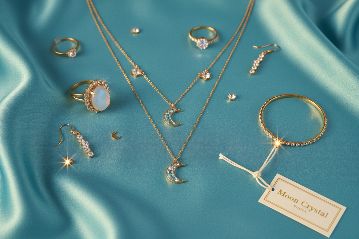 Flat Lay Tiffany Moon Crystal Bijoux