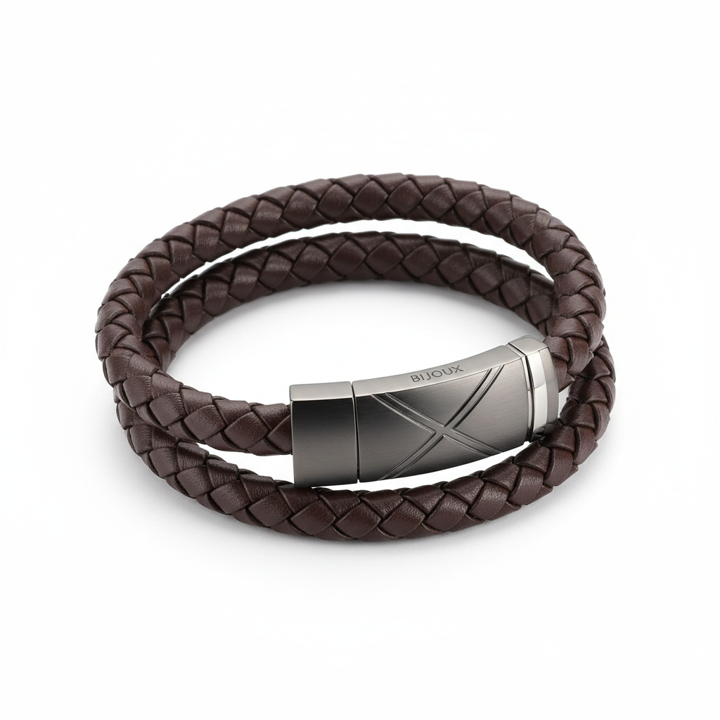 Bracciale Uomo Urban Steel in pelle e acciaio