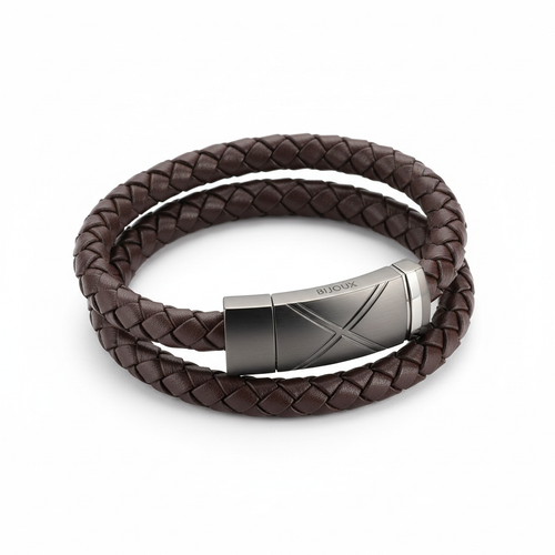 Bracciale Uomo Urban Steel in pelle e acciaio